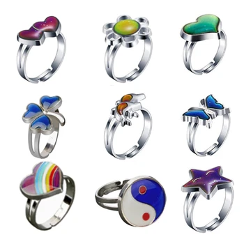 

30 Styles Color Change Mood Ring Band Kit Emotion Feeling Adjustable Rings Kit