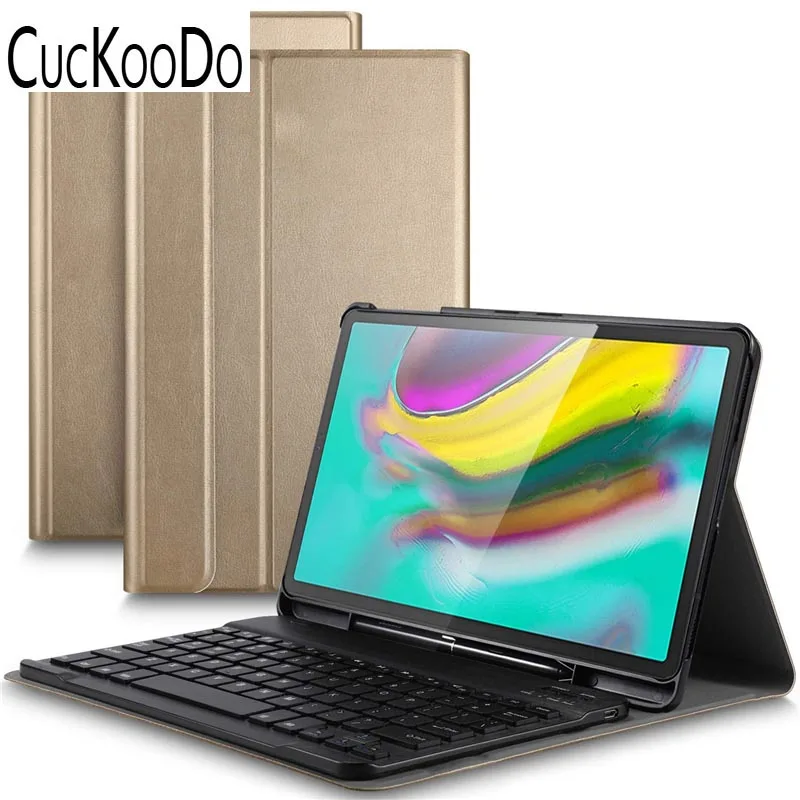 Golden Передняя опора Стенд чехол с Отделяемая клавиатура для Samsung Galaxy Tab S5e SM-T720(Wi-Fi) SM-T725(LTE) 10,5 дюймов выпуска - Цвет: Golden
