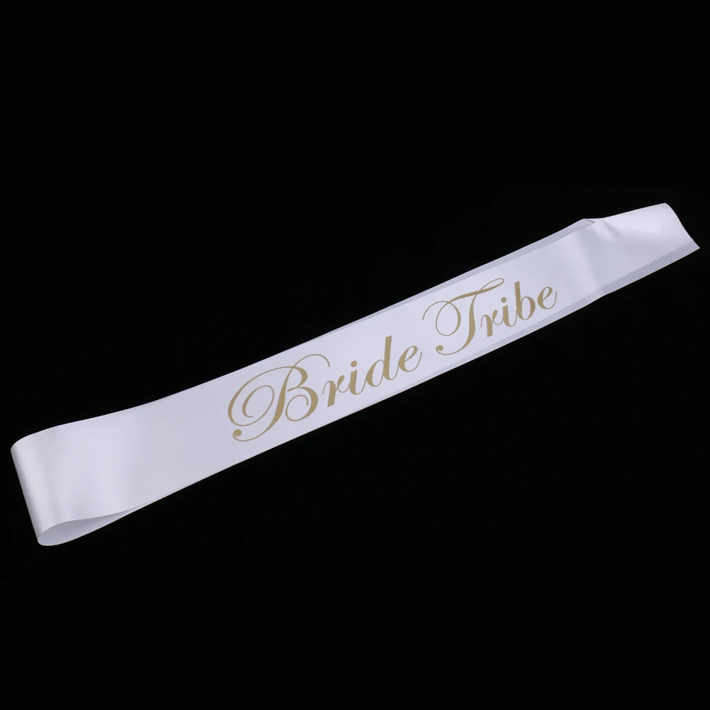 Set Of 10pcs White And Gold Bride Tribe Sash Hen Bachelorette Fun Party Wedding Bachelorette Party Supplies 78x10cm