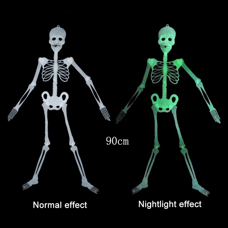 Ужас светящийся Скелет пластиковый висячий Скелет светится в темноте для привидения украшение дома реквизит Хэллоуин вечерние принадлежности