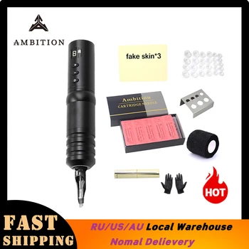 

Ambition original Portable wireless Tattoo machine pen 1800mAh Lithium Battery Power Supply LED Digital Display Tattoo Equipment