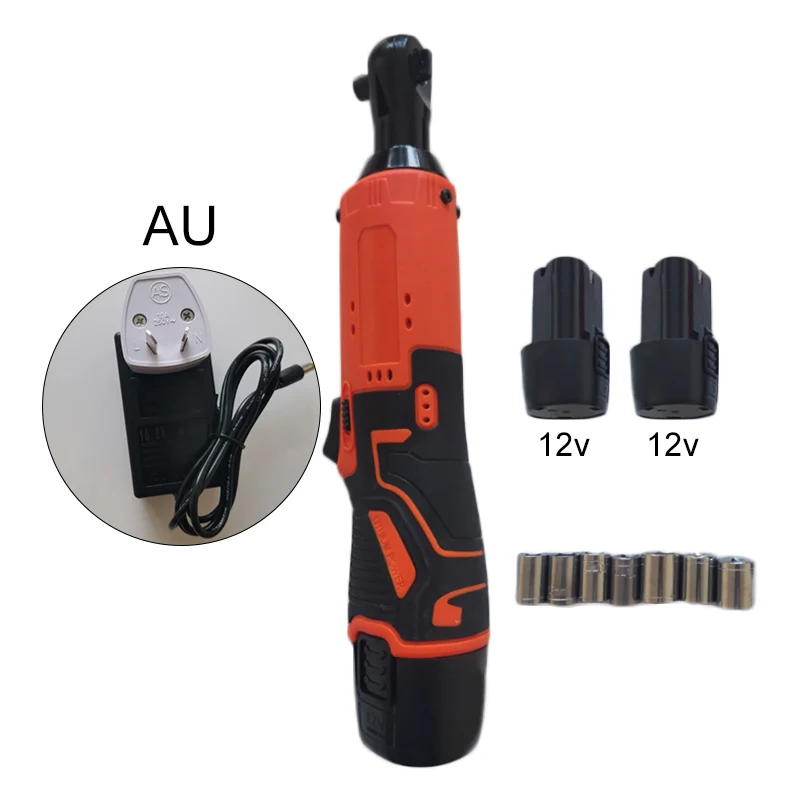 Cordless Electric Ratchet Wrench Kit Sleeves Scaffolding Torque Rechargeable Battery LED Working Light Power Repairing Tools