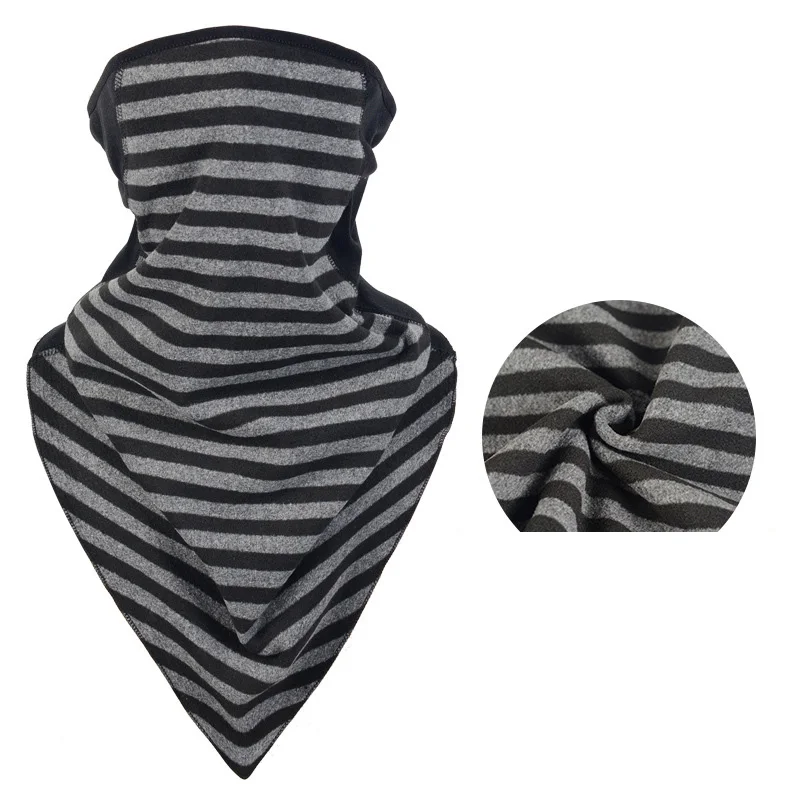 Gray Striped Велосипедная маска для лица, ветрозащитная термальная маска, удобный велосипедный треугольный шарф для рыбалки на открытом воздухе, волшебный шарф, маска для лица - Цвет: Gray Striped
