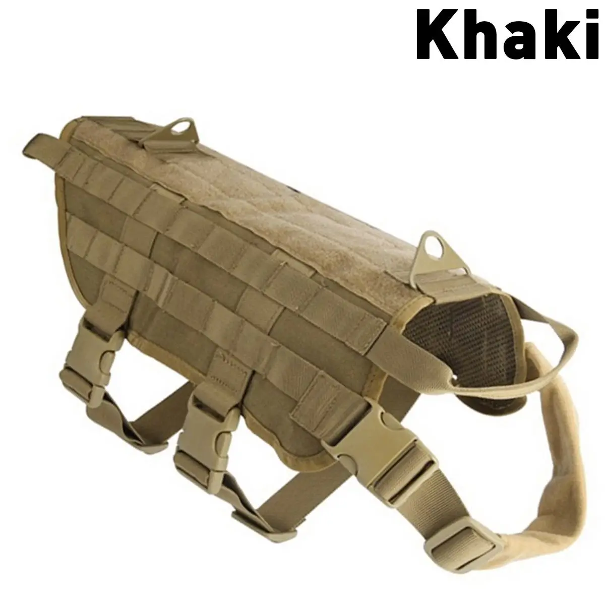 Армейские тактические жилеты для собак, комплекты, дышащая военная одежда для собак, тренировочный несущий жилет для собак, жилеты для прогулок, походов, охоты - Цвет: Khaki