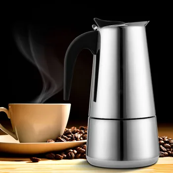 

Stainless Steel Coffee Pots Large Capacity Filter Multifunctional Mocha Pot Portable Coffee Maker Coffee Ware with Safety Valve