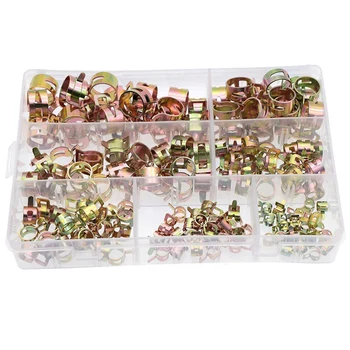 

HTHL-155Pcs 6-22mm Spring Clip Hose Water Pipe Air Tube Clamps Fastener Fuel Line Hose Water Pipe Air Tube Car Plumbing Tools