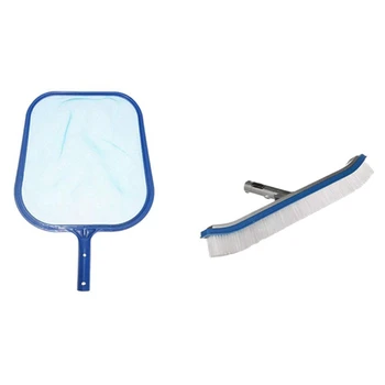 

Swimming Pool Salvage Net Professional Pool Skimmer Cleaning Pool & 18 Inch Cleaning Brush Head,Bristle Pool Brush Head