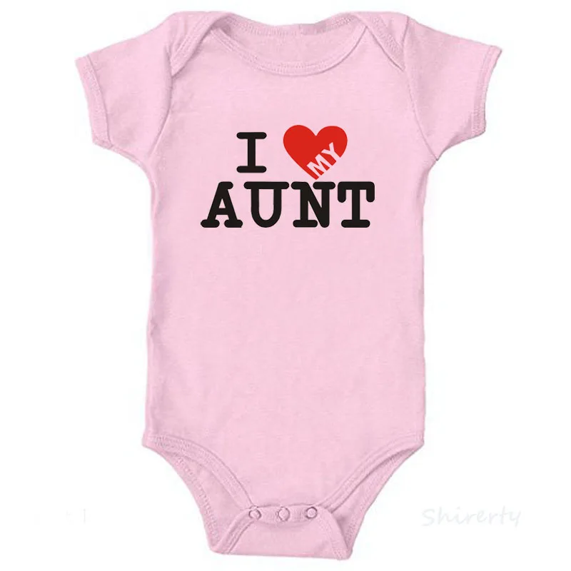 7-Pink Белая одежда для новорожденных с надписью «I Love Uncle Aunt»; детские комбинезоны унисекс из чистого хлопка; летние детские комбинезоны с короткими рукавами; Одежда для новорожденных - Цвет: 7-Pink