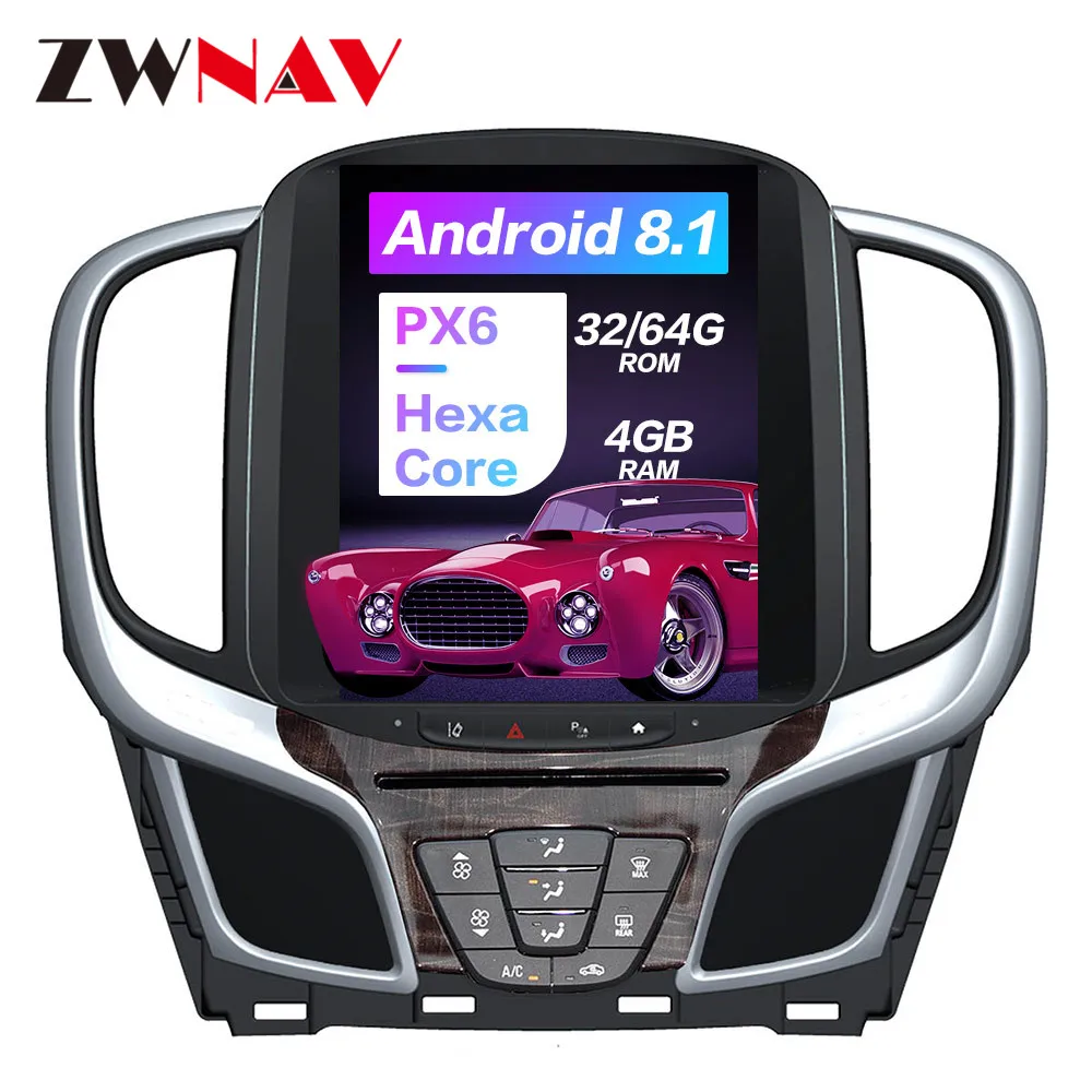 Zwnav вертикальный автомобильный сенсорный экран в стиле Tesla Android 9,0 PX6 4 Гб+ 64 Гб Встроенный dsp CARPLAY для Buick lacrosse+ gps навигация