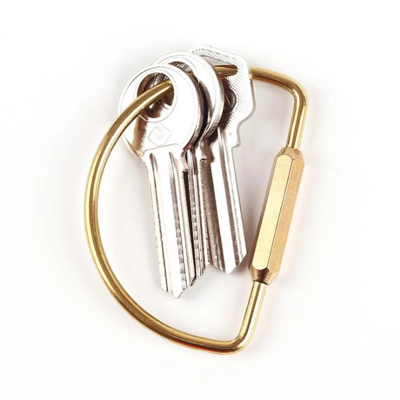 Creative Gift Brass Car Key Chain Holder Charms Men Women Accessories Unisex Handmade Copper Key Rings Gold Sports EDC Gadget