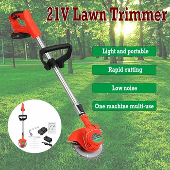 

Cordless Lawn Mower 650W Branch Grass Trimmer 18000rpm/min Brush Cutter 2000mAh Lithium Battery Adjustable 90-120cm Garden Tool
