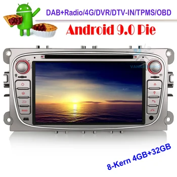 

7 Inch Car DVD Player Android 9.0 DAB Autoradio GPS Navi for Ford Focus MK2 RS Mondeo S/C-Max Galaxy 4GB RAM 32GB ROM