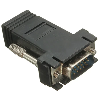 

10x VGA Extender Male To LAN RJ45 Network Cable Female Adapter