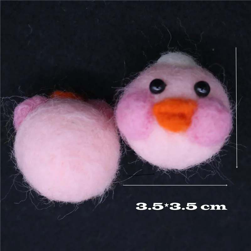 pink duck 2 шт. шерсть фетр милые животные Лось поделки для детей головной убор ручной работы подарки Рождество кулон вечерние украшения Швейные аксессуары - Цвет: pink duck
