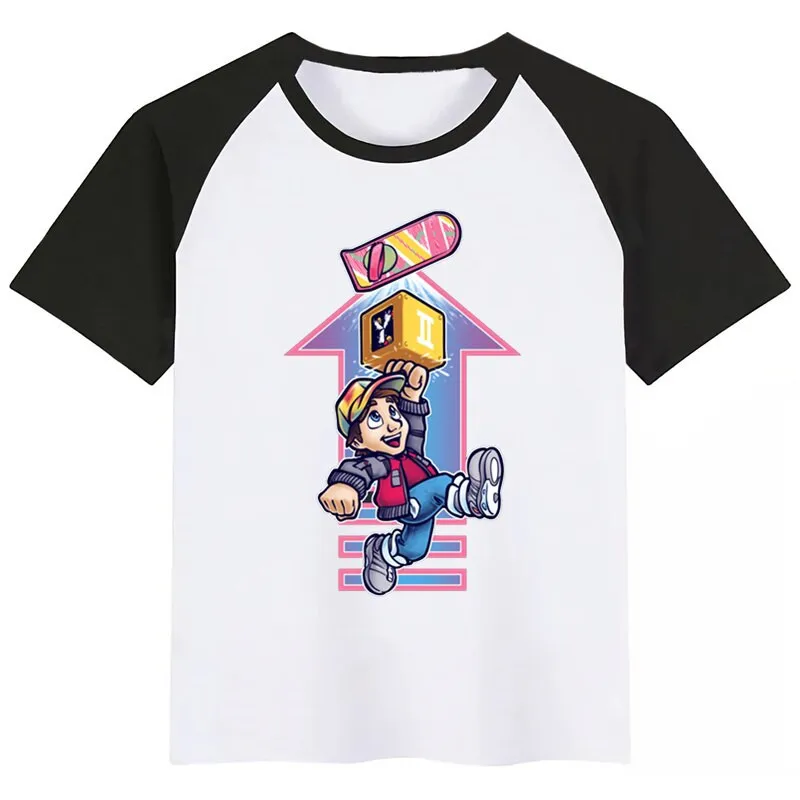 

BoysGirls Back To The Future Cartoon Print T Shirt Kids Funny Clothes Children Summer Short Sleeve Baby T-shirt