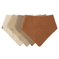 Baby Infant Cotton Bib Newborn Solid Color Triangle Scarf Feeding Saliva Towel Bandana Burp Cloth Boys Girls Gift 3/4/5pcs/Set 1