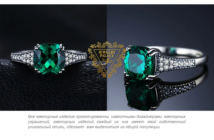 Jewelrypalace классический 3.3ct Подушки-cut синий создания Сапфир Свадебные Обручение Юбилей кольцо для Womne S925 серебро