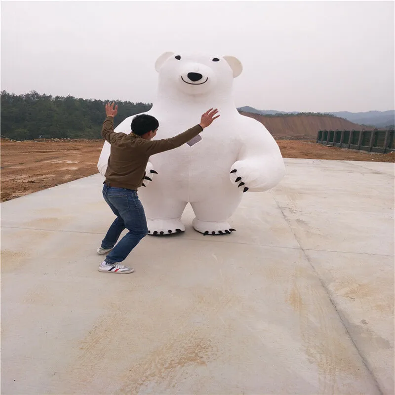 New 2.8m Polar Bear Inflatable Mascot Costume Suits Cosplay Party Game Dress Advertising Dress Outfits Carnival Halloween Adults