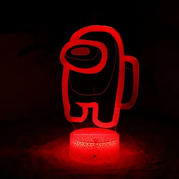 

Anime Light 3D Game Bedroom Bedside Night Light Among Us RGB Colors LED Table Desktop Lamp Home Party Holiday Decor Xmas Gift