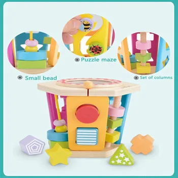 

Wooden Multi-functional Building Blocks Six-sided Shape Cognitive Drums For Children Kids Early Learning Education Toy Hot Sale