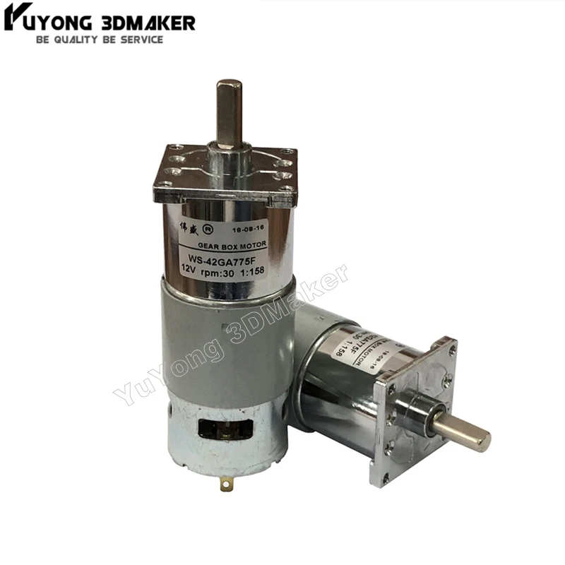 

775 DC12V/24V 10/30/55/110/238/360/630/950RPM DC Geared Motor High Power High Torque Forward and Reverse Speed Control Motor