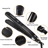 Steam Hair Straightener Brush Titanium Ceramic Flat Iron Professional Electric Hair Comb Fast Hair Styling Straightening Iron 2