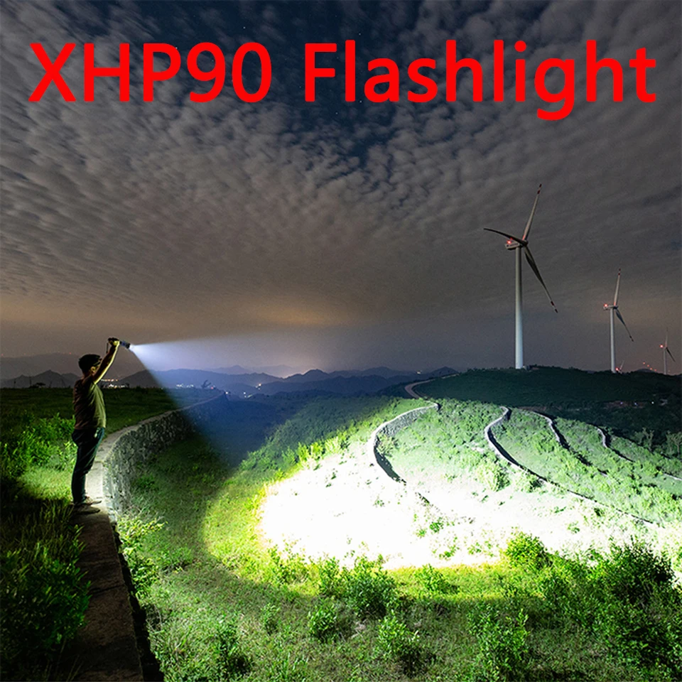 Светодиодный фонарик XHP90 Мощный Usb масштабируемый фонарь Xhp70.2 тактический XHP50.2 с