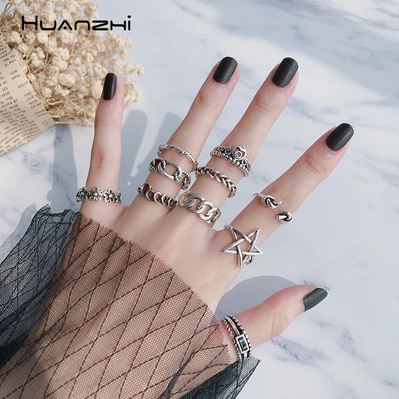 HUANZHI 2019 геометрические полая пентаграмма цветок тканый текст античное тибетское