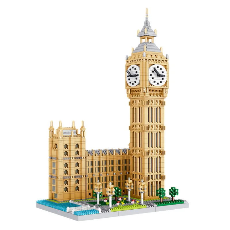 World Famous Architecture Building Bricks Elizabeth Tower London England UK Micro diamond block Big Ben Classic Toys for Gifts | Игрушки и