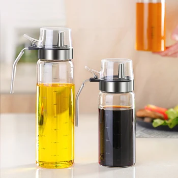 

Transparent Glass Oil Storage Bottle Honey Vinegar Kitchen Seasoning Organizer Jar Barbecue Sauce Tools Convenience Accessories