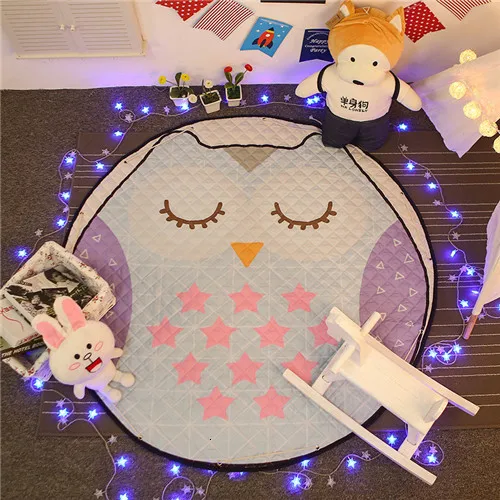 shyowl Игровой коврик с рисунком кофейного медведя для мальчиков, нескользящий ковер для девочек, коврик для комнаты 150*150, Круглый пляжный коврик для хранения, уличный коврик для ползания, детский игровой коврик с рисунком - Цвет: shyowl
