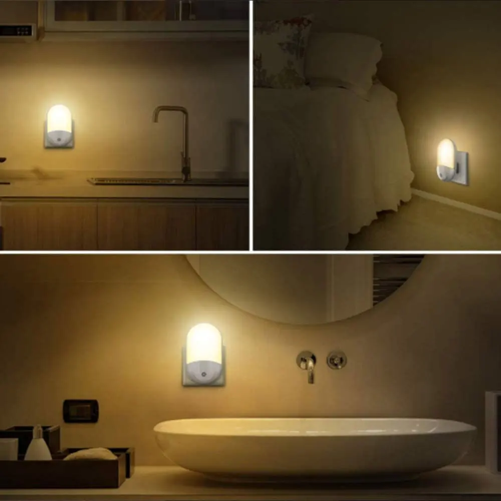 LED Sensor Automatic Energy-Saving Night Light EU US UK Plug Dusk to Dawn Activated Wall Emergency Lamp Warm White night lamp for bedroom