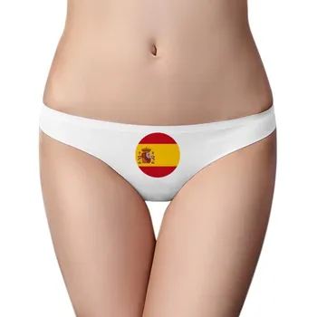 

Spain National Flag European Symbol Pattern Women Panties Invisible Seamless Briefs G-string T-back 2pcs Gift