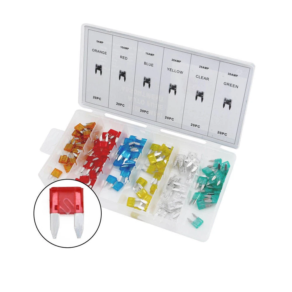 Fuse Kits Car Fuse 120pcs Assorted Car Fuse Auto Truck Mini Blade 5