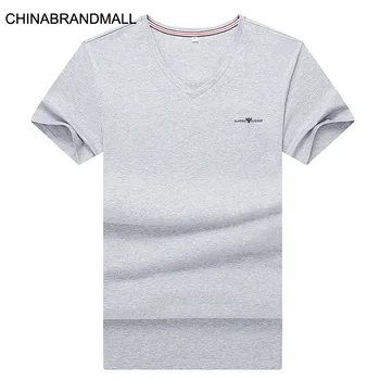 

Men Plus Fat Plus Size Leisure V Collar Short Sleeve T Shirt Male Fat Man Solid Color Joker Short Sleeve Male