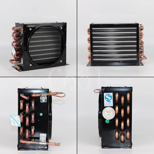 Fin Condenser Cooler Condenser 1.5HP Freezer Air Cooler Copper Tube Aluminum Fin Condenser Coil Refrigeration