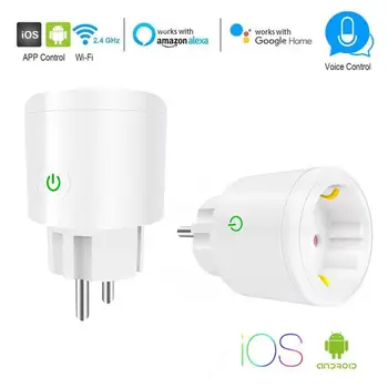 

10/16A EU Plug Smart Wifi Socket Plug WiFi Wireless Remote Control Socket Power On And Off With APP Work With Alexa Google Home