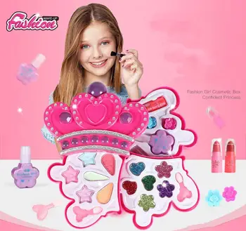 

Kids Makeup Toy Homeplay Games Girl Makeup Set Safety Non-toxic Makeup Kit Toy For Girls Dressing Cosmetic Travel Bag Beauty Toy