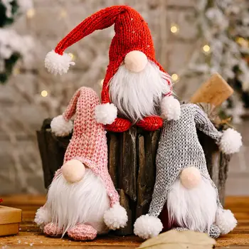 

1/3pcs Christmas Gnome Decoration Handmade Standing Swedish Tomte Santa Ornaments Home Holiday Party Supplies