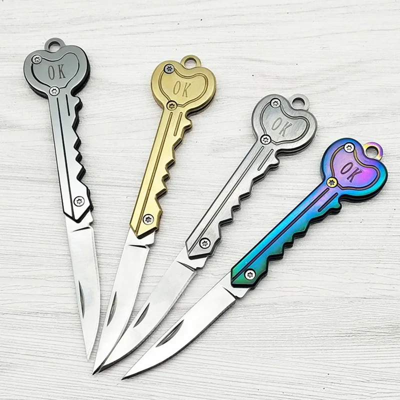 

Knife Mini Open kit gadget Keychain Fold Pocket Keyring Ring Box Package Multi Tool Camp Key Opener Survive Outdoor Blade