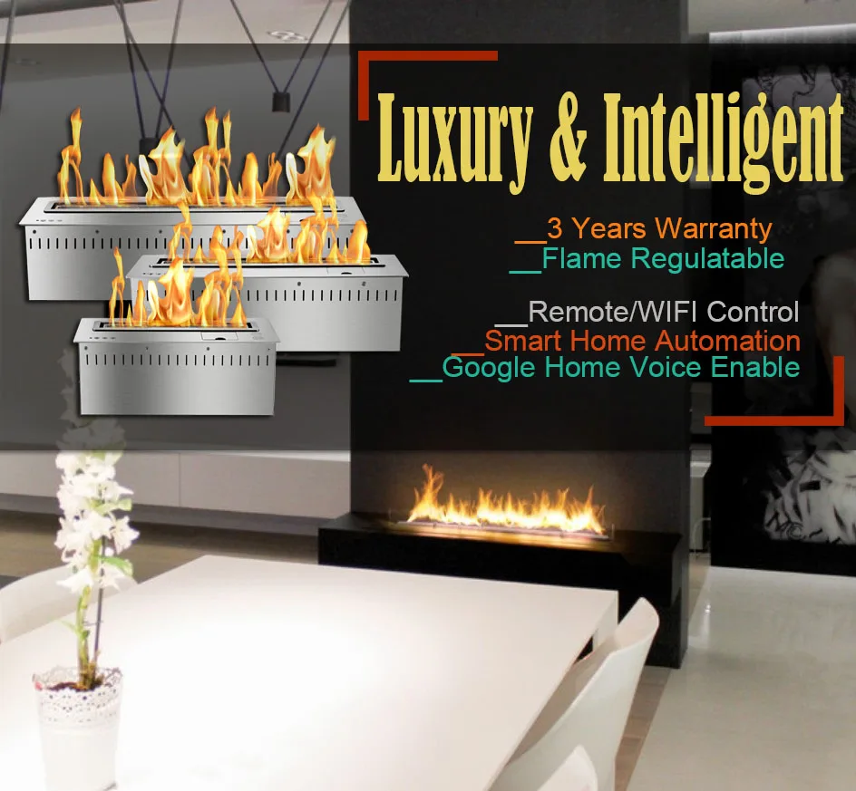 

hot sale 24 inches Wifi control ethanol fireplace for sale alcohol burner insert