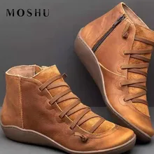 Зимние ботинки; женские ботильоны; кожаная обувь на шнуровке; винтажная женская обувь на плоской подошве с перекрестными ремешками в стиле панк; botas mujer invierno;