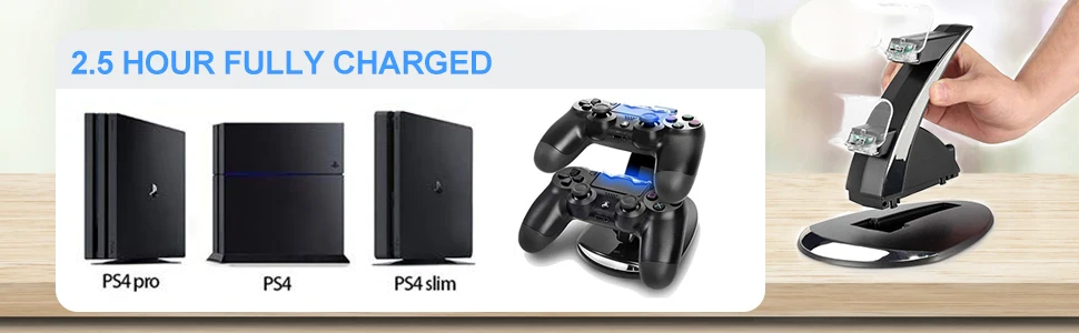 PS4 контроллер Зарядное устройство Док-станция Подставка двойной USB быстрозарядная станция и светодиодный индикатор для sony PS4 контроллер