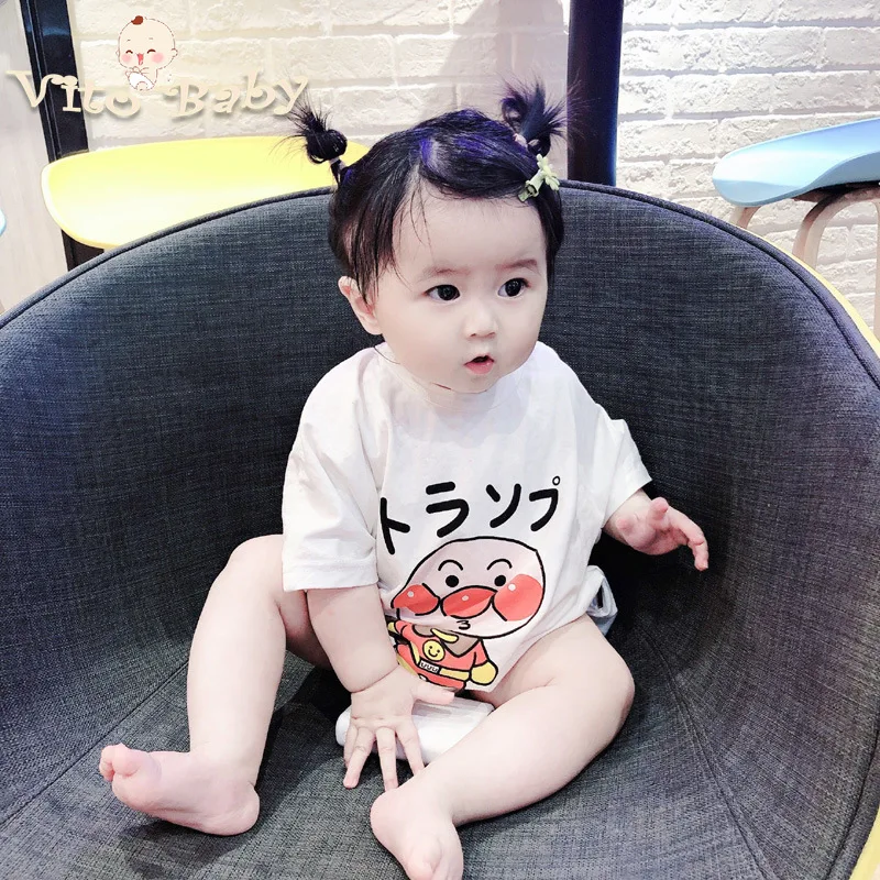 

VITO Baby 2020 Summer Cotton Romper Boys and Girls 0-3Years Kids Clothes Knitted Cartoon Short-sleeved Jumpsuit Outfits