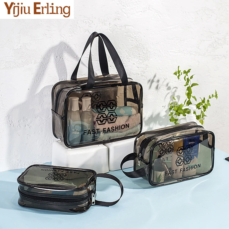 

Transparent Travel Cosmetic Bag Portable Storage Bag Waterproof Thick PVC Hand Storage Bag Swimming Bag Wash Bag Makeup Bags
