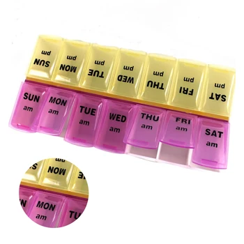 

14 Grids 7Days Weekly Pill Case Medicine Tablet Dispenser Organizer Pill Box Splitters Pill Storage Organizer Container Portable