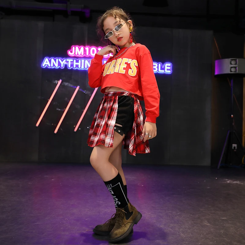 Children Model Catwalk Show Costume Girls Jazz Dress Kids Hip Hop Performance Stage Outfit Modern/Street Dance Clothing |