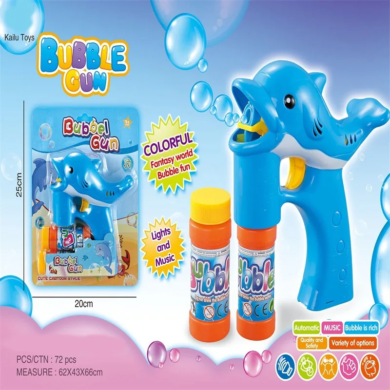 Douyin Celebrity Style Fully Automatic Blowing Bubbles Dolphin Bubble machine toys Music Lights Dolphin Bubble Gun CHILDREN'S To