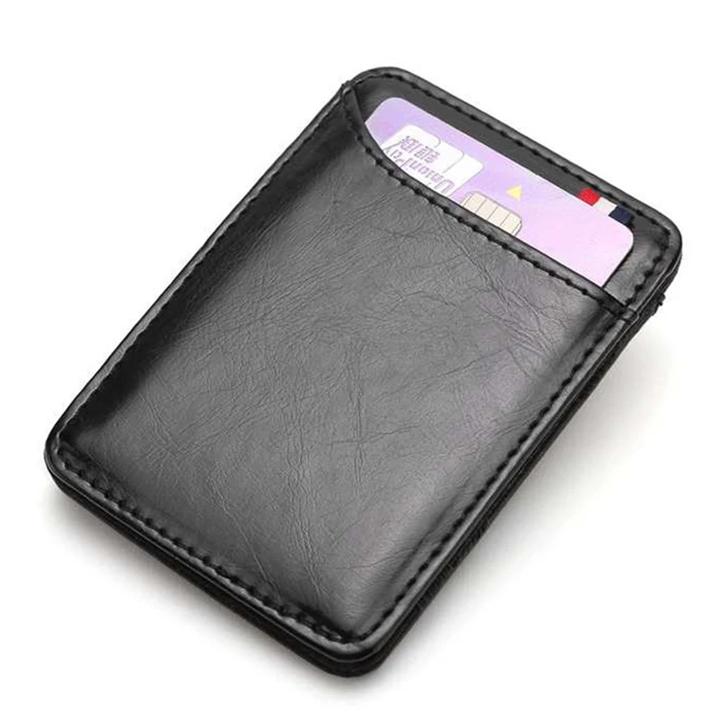 Ultra Thin Men's  PU Leather Mini Small Magic Wallet Money Cash Card Holder Purse  Money Case for Men Women Business Slim 2023 2