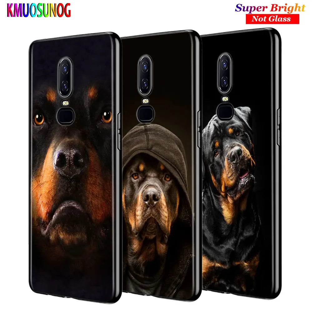 

For OnePlus 7 7Pro Black Silicone Cover Cool Rottweiler Back Cover For OnePlus 5 5T 6 6T Phone Case